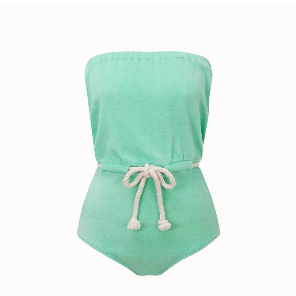 Lisa Marie Fernandez victor drawstring terry maillot one piece
